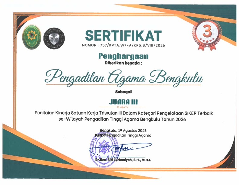 Juara III Pengelolaan SIKEP Terbaik 001