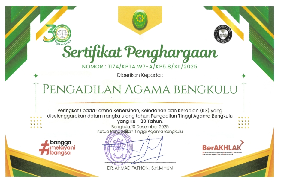 Peringkat 1 Kebersihan 001