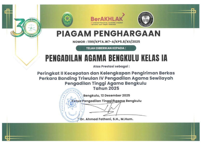 Peringkat 2 Kecepatan dan Kelengkapan Berkas Banding 001